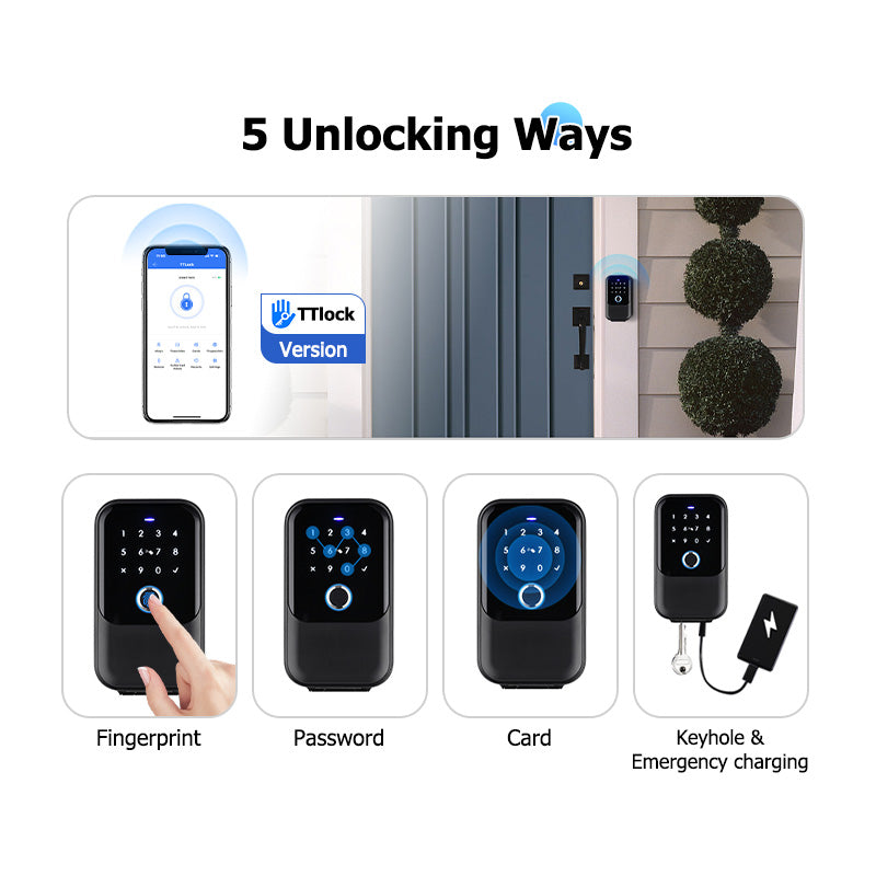TTLock Bluetooth Smart Keybox - Keysafe supports PIN codes, Fobs, fingerprint. Flip top cover for extra protection.