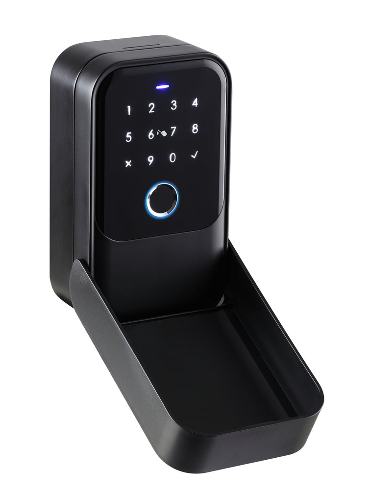 TTLock Bluetooth Smart Keybox - Keysafe supports PIN codes, Fobs, fingerprint. Flip top cover for extra protection.