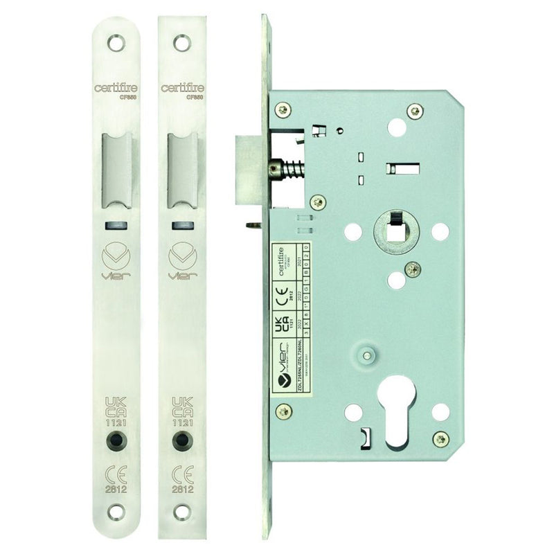 Zoo Euro Din NightLatch Mortice FIRE RATED, 60mm backset. Square forends.