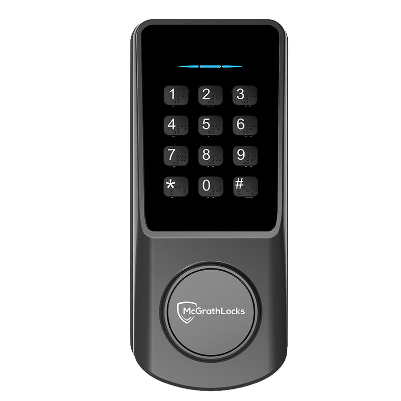 McGrath Ashgrove Deadbolt Lock, Push Button, Wi-Fi, Black