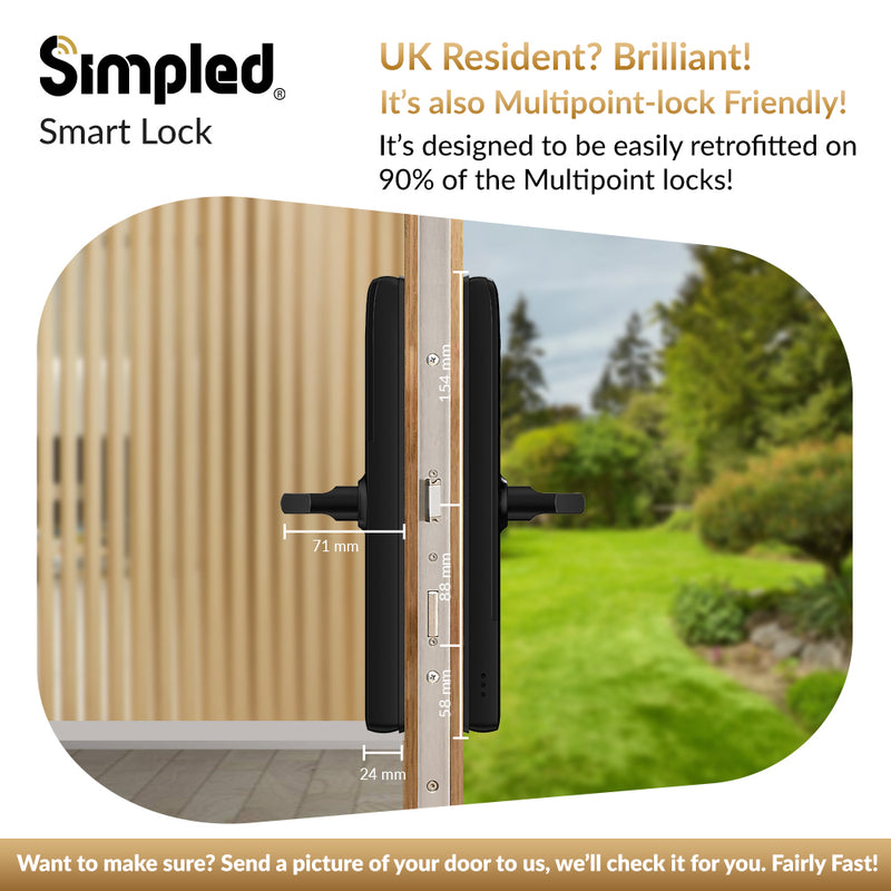 Simpled SF Slim Series Smart Lock - Black