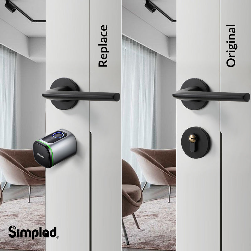 Simpled Euro cylinder smart lock with fingerprint - Silver