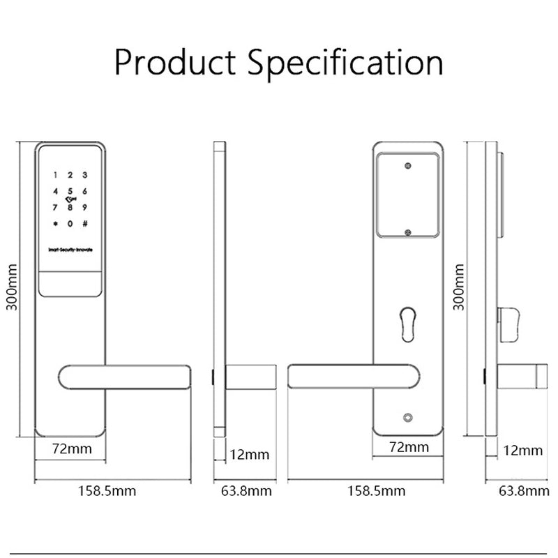 Wieldy Hotel Lock - Silver - Right