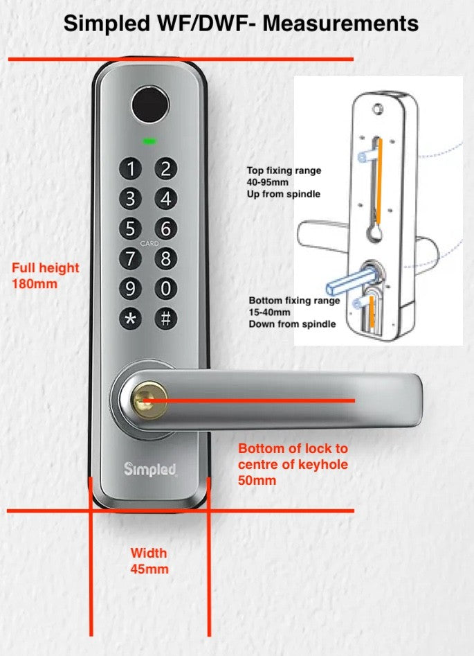 Simpled DWF Slimline Push Button Double Sided Smart Lock