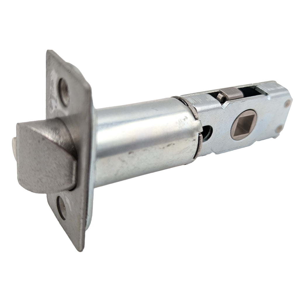 70mm backset tubular latch with anti thrust pin. Silver