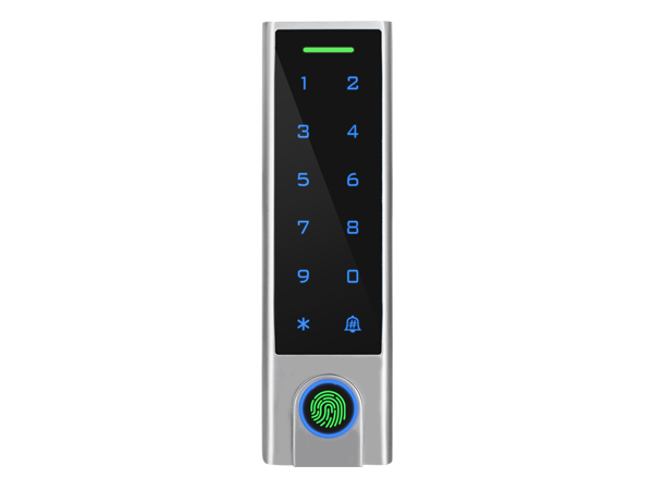 TTLock - BLE keypad - Narrow - 12V. Lock controller is built into the keypad. Supports, PIN, Fingerprint, Fob & App.